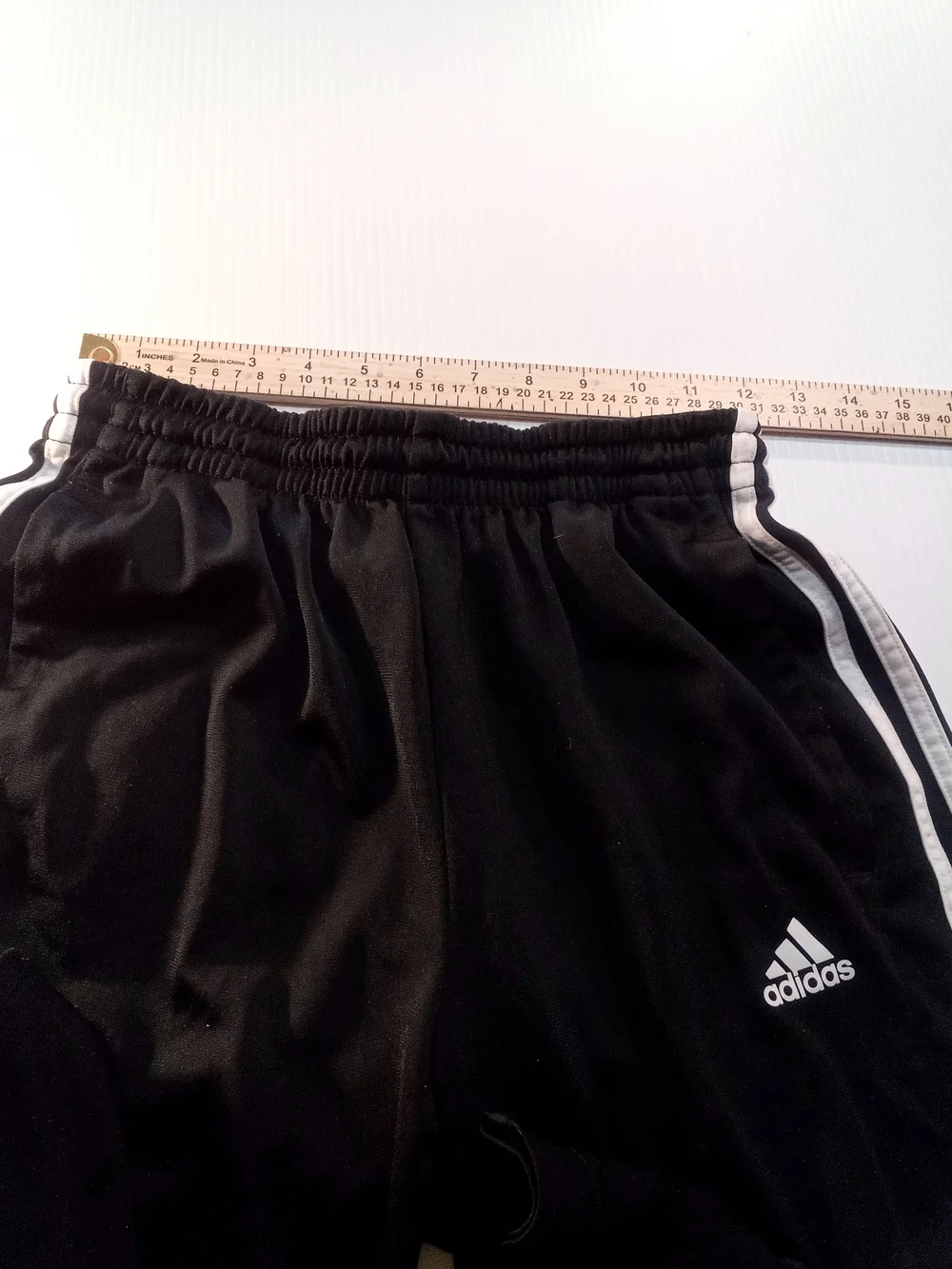 adidas Men's Black 3-Stripes Track Pants Pull On Elastic Waist L 28